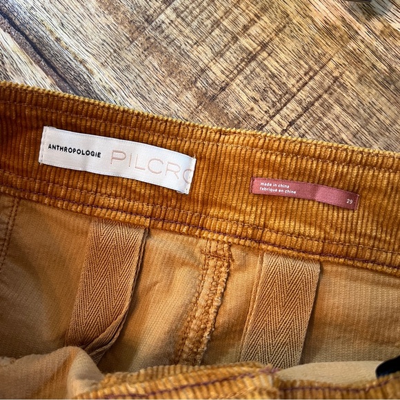 Anthropologie Pilcro High-Rise Bootcut Corduroy Pants golden amber size 29 - Picture 5 of 10